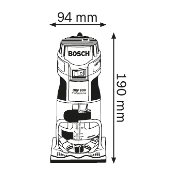 Фрезер ручний (кромковий) Bosch GKF 600 Professional (060160A100)