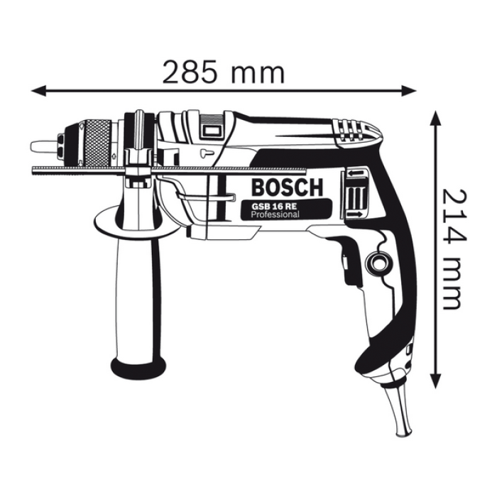 Дриль ударний Bosch GSB 16 RE Professional з БЗП (060114E500)