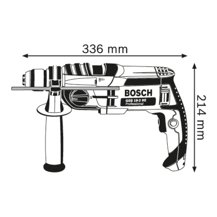 Дриль ударний Bosch GSB 19-2 RE Professional (060117B500) з БЗП