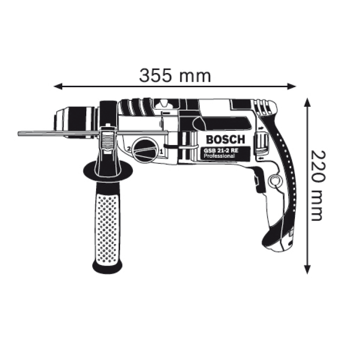 Дриль ударний Bosch GSB 21-2 RE Professional (060119C600) ЗВП