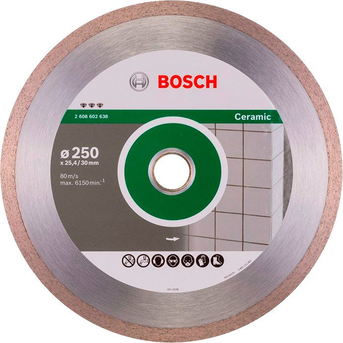 Алмазный круг Bosch Best for Ceramic, 250x30/25.40x2.4x10 мм (2608602638)