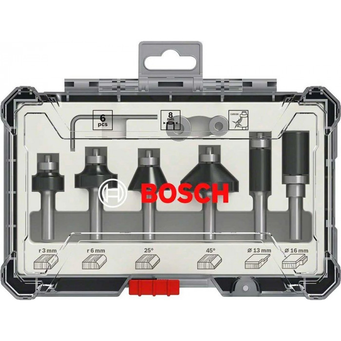 Набор кромочных фрез Bosch Trim&Edging 8 мм, 6 шт. (2607017469)