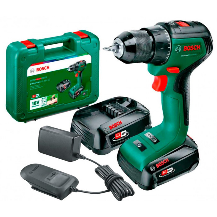 Акумуляторний шуруповерт Bosch UniversalDrill 18V-60 Li-Ion (06039D7002)