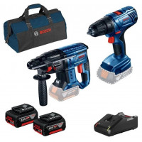 Набір акумуляторних інструментів: перфоратор Bosch Professional GBH 180-LI, шуруповерт Bosch Professional GSR 180-LI, 2 АКБ GBA 18V 4.0Ah, ЗУ GAL 18V-40, Сумка (0615990M31)