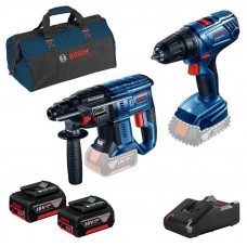 Набір акумуляторних інструментів: перфоратор Bosch Professional GBH 180-LI, шуруповерт Bosch Professional GSR 180-LI, 2 АКБ GBA 18V 4.0Ah, ЗУ GAL 18V-40, Сумка (0615990M31)