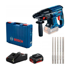 Акумуляторний перфоратор Bosch Professional GBH 180-Li, валіза, 1 акб 18 В/4.0Ah, Зарядний пристрій GAL18V-40, набір свердел SDS-Plus-5X (0615990M9C)