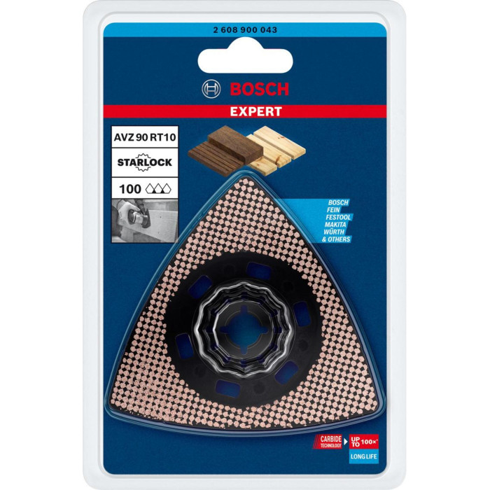 Шлифовальное полотно Bosch Expert Starlock Carbide Multimaterial AVZ90RT10, 90 мм (2608900043)