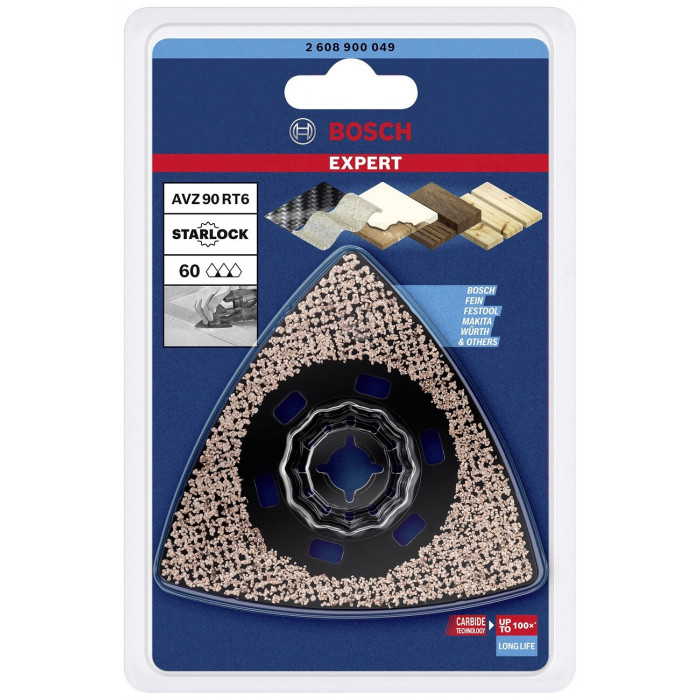 Шлифовальное полотно Bosch Expert Starlock Multimaterial AVZ90RT6, 90 мм (2608900049)