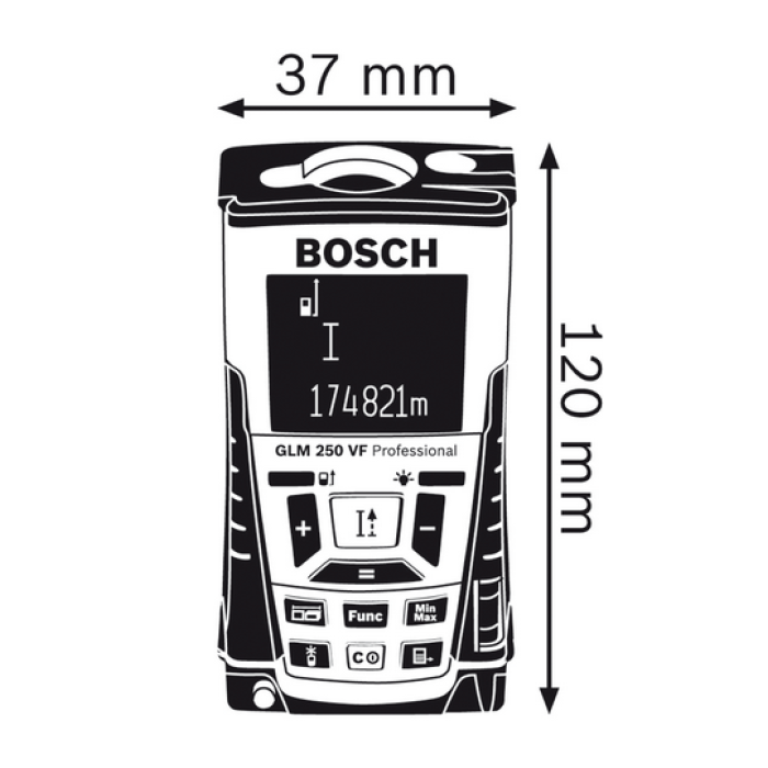 Лазерный дальномер Bosch GLM 250 VF Professional + BT 150