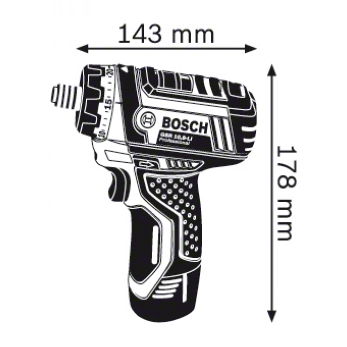 Акумуляторний шуруповерт Bosch GSR 10,8-Li Professional 2 х 1,5 Аh (0601992906)