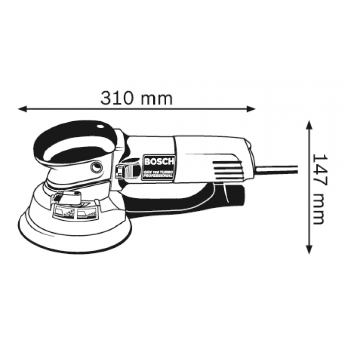 Ексцентрикова шліфувальна машина Bosch GEX 150 Turbo Professional L-Boxx (060125076A)